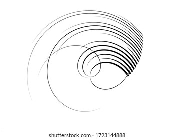 Lines in Circle Form . Spiral Vector Illustration .Technology round. Wave Logo . Design element . Abstract Geometric shape .