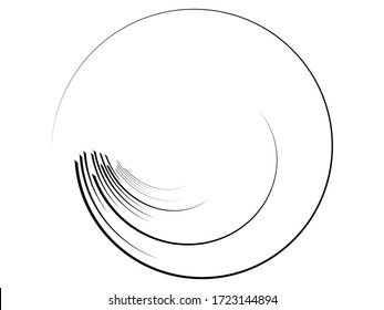 Lines in Circle Form . Spiral Vector Illustration .Technology round. Wave Logo . Design element . Abstract Geometric shape .