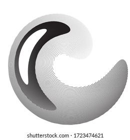 Lines in Circle Form . Spiral Vector Illustration .Technology round. Wave Logo . Design element . Abstract Geometric shape .