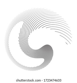 Lines in Circle Form . Spiral Vector Illustration .Technology round. Wave Logo . Design element . Abstract Geometric shape .