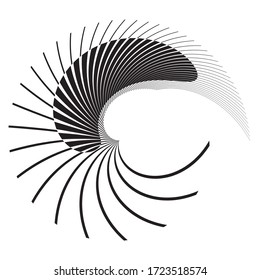 Lines in Circle Form . Spiral Vector Illustration .Technology round. Wave Logo . Design element . Abstract Geometric shape .