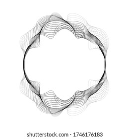 Lines in Circle Form . Spiral Vector Illustration .Technology round. Wave Logo . Design element . Abstract Geometric shape .