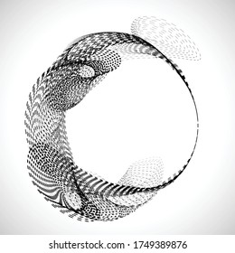 Lines in Circle Form . Spiral Vector Illustration .Technology round. Wave Logo . Design element . Abstract Geometric shape .