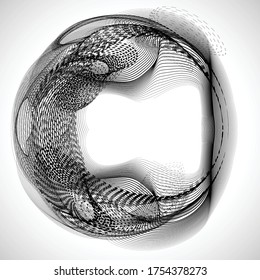 Lines in Circle Form . Spiral Vector Illustration .Technology round. Wave Logo . Design element . Abstract Geometric shape .