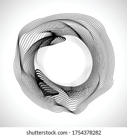 Lines in Circle Form . Spiral Vector Illustration .Technology round. Wave Logo . Design element . Abstract Geometric shape .