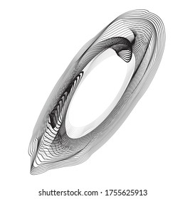 Lines in Circle Form . Spiral Vector Illustration .Technology round. Wave Logo . Design element . Abstract Geometric shape .