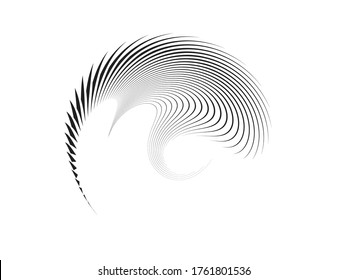 Lines in Circle Form . Spiral Vector Illustration .Technology round. Wave Logo . Design element . Abstract Geometric shape .
