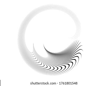 Lines in Circle Form . Spiral Vector Illustration .Technology round. Wave Logo . Design element . Abstract Geometric shape .