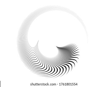 Lines in Circle Form . Spiral Vector Illustration .Technology round. Wave Logo . Design element . Abstract Geometric shape .