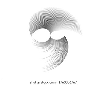 Lines in Circle Form . Spiral Vector Illustration .Technology round. Wave Logo . Design element . Abstract Geometric shape .