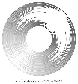 Lines in Circle Form . Spiral Vector Illustration .Technology round Logo . Design element . Abstract Geometric shape .