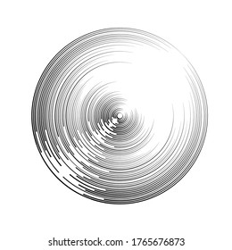 Lines in Circle Form . Spiral Vector Illustration .Technology round Logo . Design element . Abstract Geometric shape .