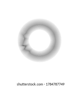 Lines in Circle Form . Spiral Vector Illustration .Technology round. Wave Logo . Design element . Abstract Geometric shape .