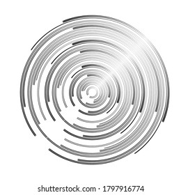 Lines in Circle Form . Spiral Vector Illustration .Technology round Logo . Design element . Abstract Geometric shape .