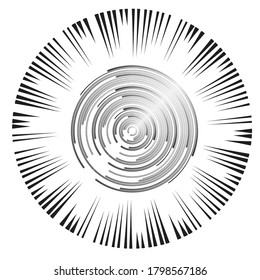 Lines in Circle Form . Spiral Vector Illustration .Technology round Logo . Design element . Abstract Geometric shape .