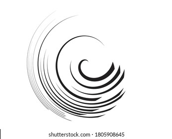 Lines in Circle Form . Spiral Vector Illustration .Technology round. Wave Logo . Design element . Abstract Geometric shape .