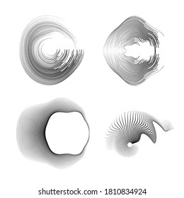 Lines in Circle Form . Spiral Vector Illustration .Technology round. Wave Logo . Design element . Abstract Geometric shape .
