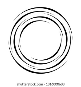 Lines in Circle Form . Spiral Vector Illustration .Technology round Logo . Design element . Abstract Geometric shape . Striped border frame for image