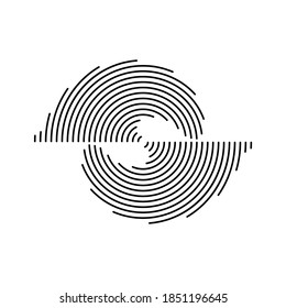 Lines in Circle Form. Spiral Vector Illustration .Technology round Logo . Design element . Abstract Geometric shape .