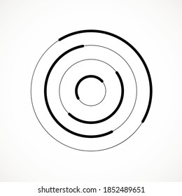 Lines in Circle Form. Spiral Vector Illustration .Technology round Logo . Design element . Abstract Geometric shape .