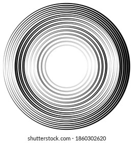 Lines in Circle Form . Spiral Vector Illustration .Technology round Logo . Design element . Abstract Geometric shape . Striped border frame