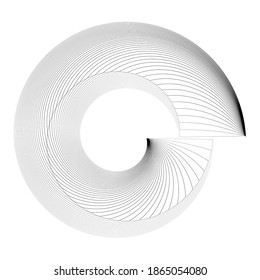 Lines in Circle Form . Spiral Vector Illustration .Technology round Logo . Design element . Abstract Geometric shape .