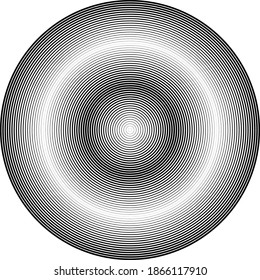 Líneas en forma circular . Ilustración de vectores espirales. Ronda de tecnología. Logotipo de onda . Elemento de diseño. Resumen Forma geométrica .