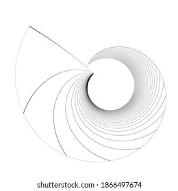 Lines in Circle Form . Spiral Vector Illustration .Technology round. Wave Logo . Design element . Abstract Geometric shape .