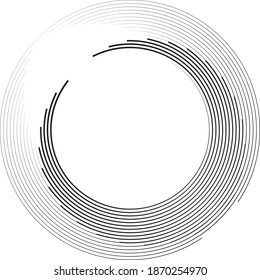 Lines in Circle Form . Spiral Vector Illustration .Technology round Logo . Design element . Abstract Geometric shape .