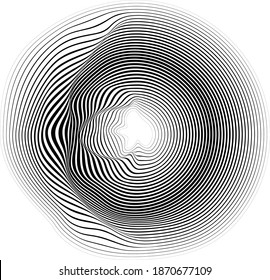 Lines in Circle Form . Spiral Vector Illustration .Technology round. Wave Logo . Design element . Abstract Geometric shape .