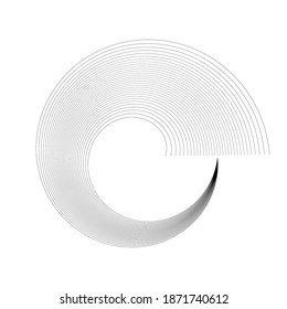 Lines in Circle Form . Spiral Vector Illustration .Technology round. Wave Logo . Design element . Abstract Geometric shape .
