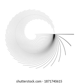 Lines in Circle Form . Spiral Vector Illustration .Technology round. Wave Logo . Design element . Abstract Geometric shape .