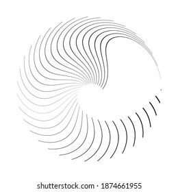 Lines in Circle Form . Spiral Vector Illustration .Technology round Logo . Design element . Abstract Geometric shape .