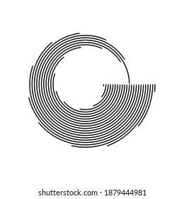 Lines in Circle Form . Spiral Vector Illustration .Technology round. Wave Logo . Design element . Abstract Geometric shape .