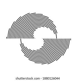 Lines in Circle Form . Spiral Vector Illustration .Technology round. Wave Logo . Design element . Abstract Geometric shape .