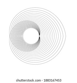 Lines in Circle Form . Spiral Vector Illustration .Technology round. Wave Logo . Design element . Abstract Geometric shape .