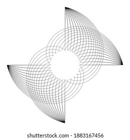 Lines in Circle Form . Spiral Vector Illustration .Technology round. Wave Logo . Design element . Abstract Geometric shape .