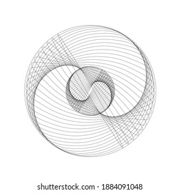 Lines in Circle Form . Spiral Vector Illustration .Technology round. Wave Logo . Design element . Abstract Geometric shape .