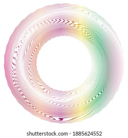 Lines in Circle Form . Spiral Vector Illustration .Technology round. Wave Logo . Design element . Abstract Geometric shape