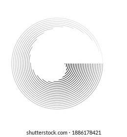 Lines in Circle Form . Spiral Vector Illustration .Technology round. Wave Logo . Design element . Abstract Geometric shape .