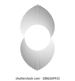 Lines in Circle Form . Spiral Vector Illustration .Technology round. Wave Logo . Design element . Abstract Geometric shape .