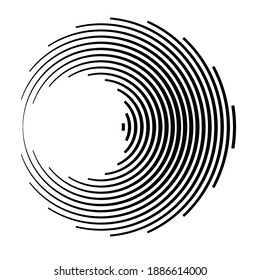 Lines in Circle Form . Spiral Vector Illustration .Technology round. Wave Logo . Design element . Abstract Geometric shape .
