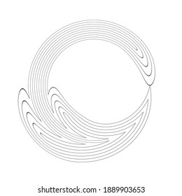 Lines in Circle Form . Spiral Vector Illustration .Technology round. Wave Logo . Design element . Abstract Geometric shape