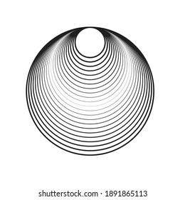 Lines in Circle Form . Spiral Vector Illustration .Technology round. Wave Logo . Design element . Abstract Geometric shape .