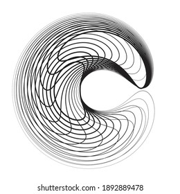 Lines in Circle Form . Spiral Vector Illustration .Technology round. Wave Logo . Design element . Abstract Geometric shape .