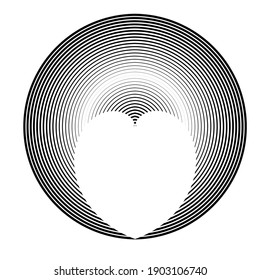 Lines in Circle Form . Spiral Vector Illustration .Technology round. Wave Logo . Design element . Abstract Geometric shape .