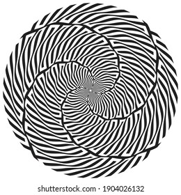 Lines in Circle Form . Spiral Vector Illustration .Technology round. Wave Logo . Design element . Abstract Geometric shape .