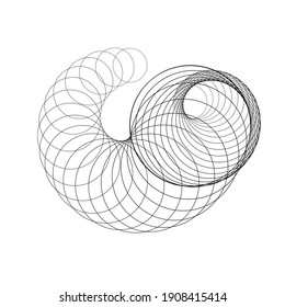 Lines in Circle Form . Spiral Vector Illustration .Technology round. Wave Logo . Design element . Abstract Geometric shape .