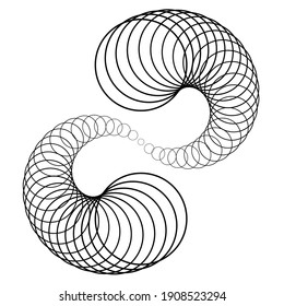 Lines in Circle Form . Spiral Vector Illustration .Technology round. Wave Logo . Design element . Abstract Geometric shape .