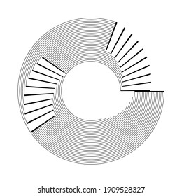 Lines in Circle Form . Spiral Vector Illustration .Technology round. Wave Logo . Design element . Abstract Geometric shape .